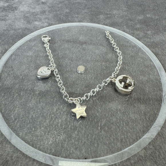 Gucci Sterling Silver Charm Bracelet - Picture 1 of 4